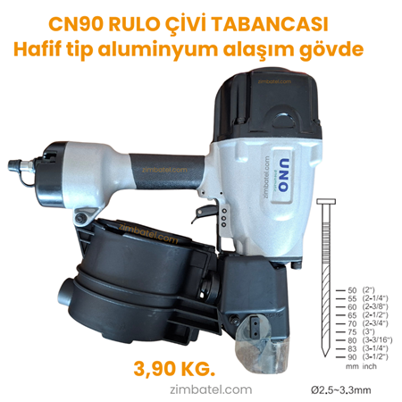 UNO CN90 RULO TELE DİZİLİ ÇİVİ ÇAKMA TABANCASI, PALET TABANCASI