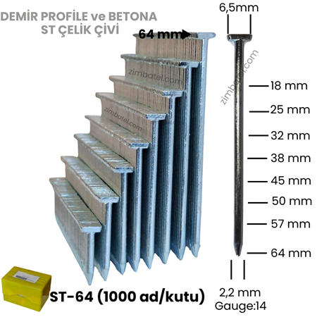 ST-64 ÇELİK T ÇİVİ (1.000 ad.)