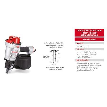 JITOOL JN 100C (CN100) PALET TABANCASI TELE DİZİLİ ÇİVİ ÇAKMA TABANCASI, 10 cm e kadar çivi çakar