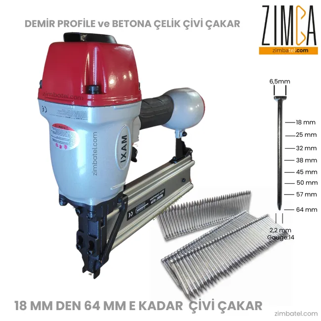 MAXİ ST 64 HAVALI ÇELİK T ÇİVİ TABANCASI beton çivisi çakar