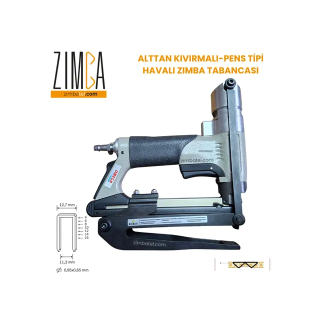 OMEGA 8016 ALTTAN KIVIRMALI ZIMBA TABANCASI koli karton kumaş plastik ince sac