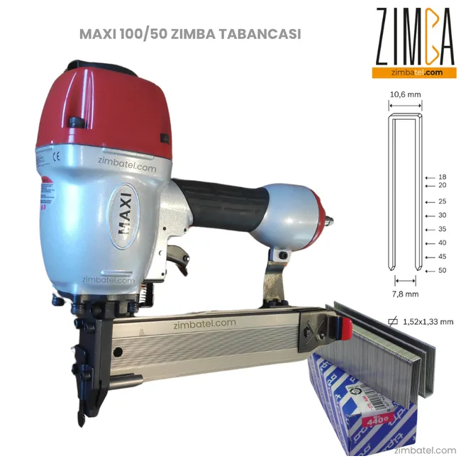 MAXI 100/50 KASA TABANCASI, İSKELET, PALET İML. 100 SERİSİ HAVALI ZIMBA TELİ MAKİNESİ