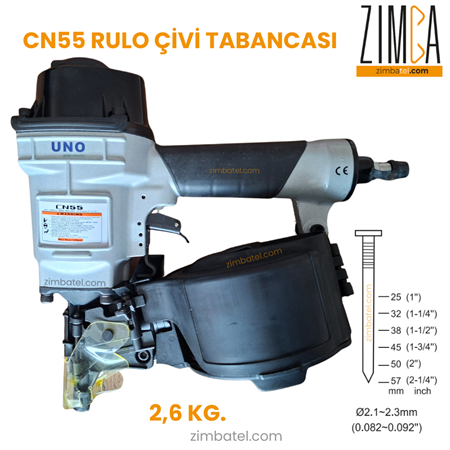 UNO CN55 RULO TELE DİZİLİ ÇİVİ ÇAKMA TABANCASI, PALET TABANCASI