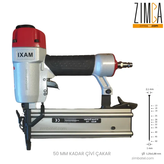 MAXI F50 Ga 18 Brad Mini Başlı Havalı Çivi Çakma Tabancası 1,00x1,25 mm çivi çakma