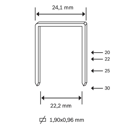 WS/20 - TİPO-5320 GENİŞ U ZIMBA TELİ (1000 ad.)